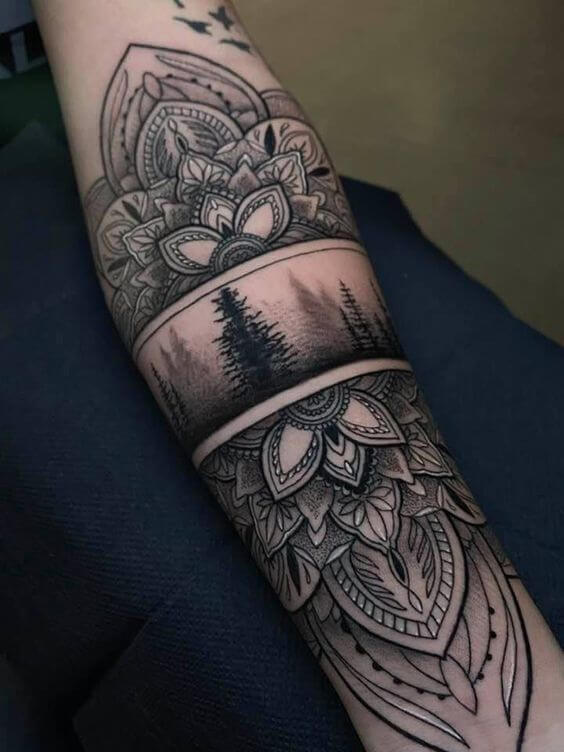 mandala and geometric tattoo