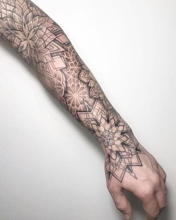 mandala geometric flower tattoo