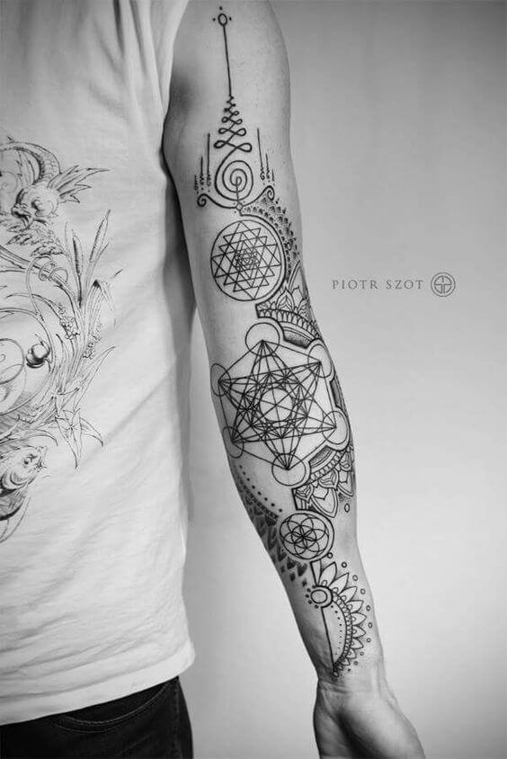 mandala geometric tattoo stencil
