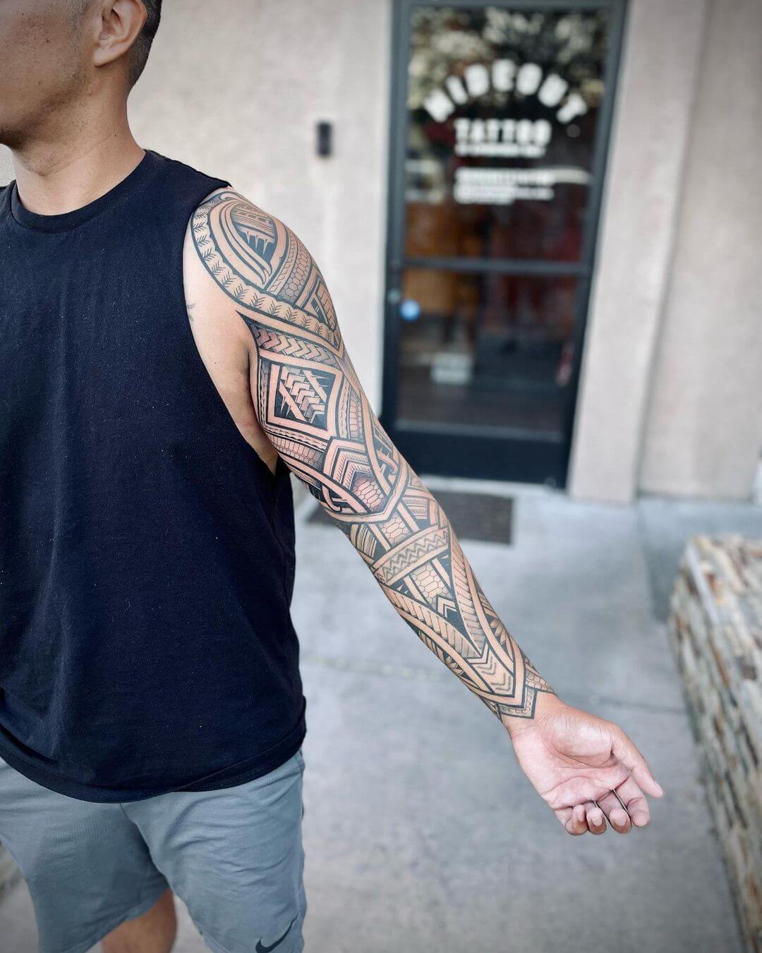 mens tribal sleeve tattoos
