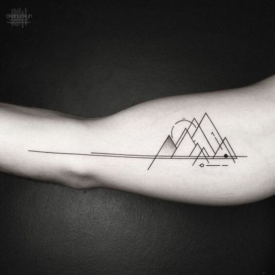 minimalist geometric armband tattoo