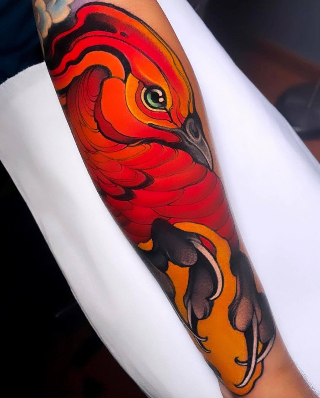 neo traditional bird tattoo design.