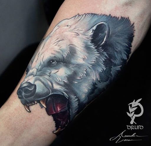 new school tattoo polar bear