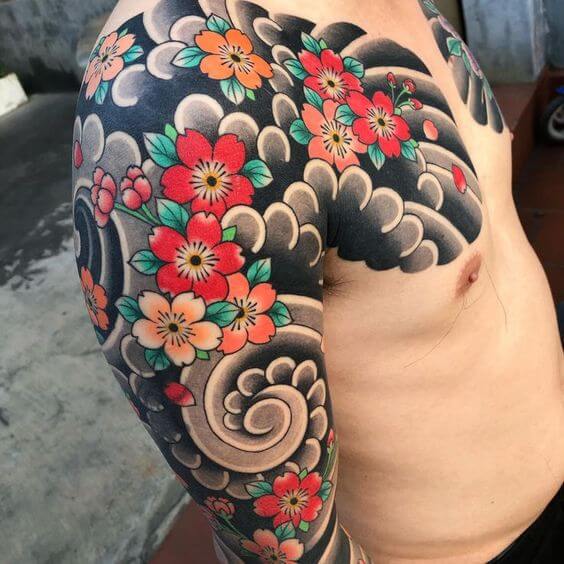 oriental cherry blossom tattoo ideas