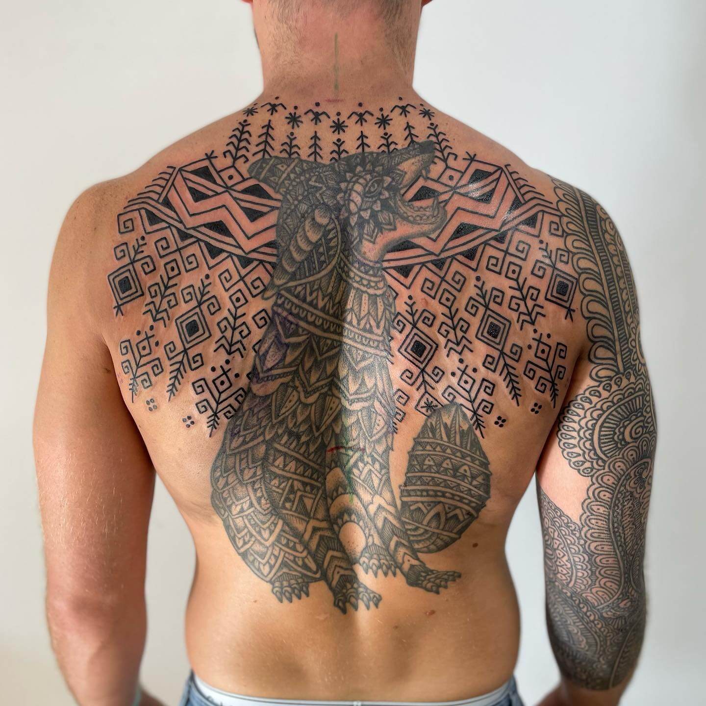 ornamental back tattoo design