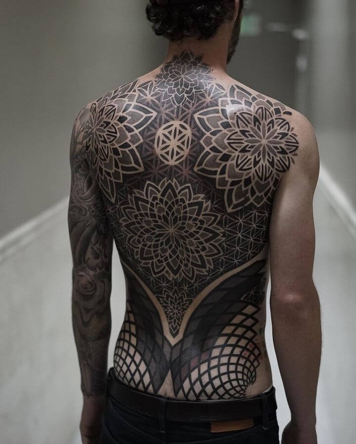 ornamental back tattoo