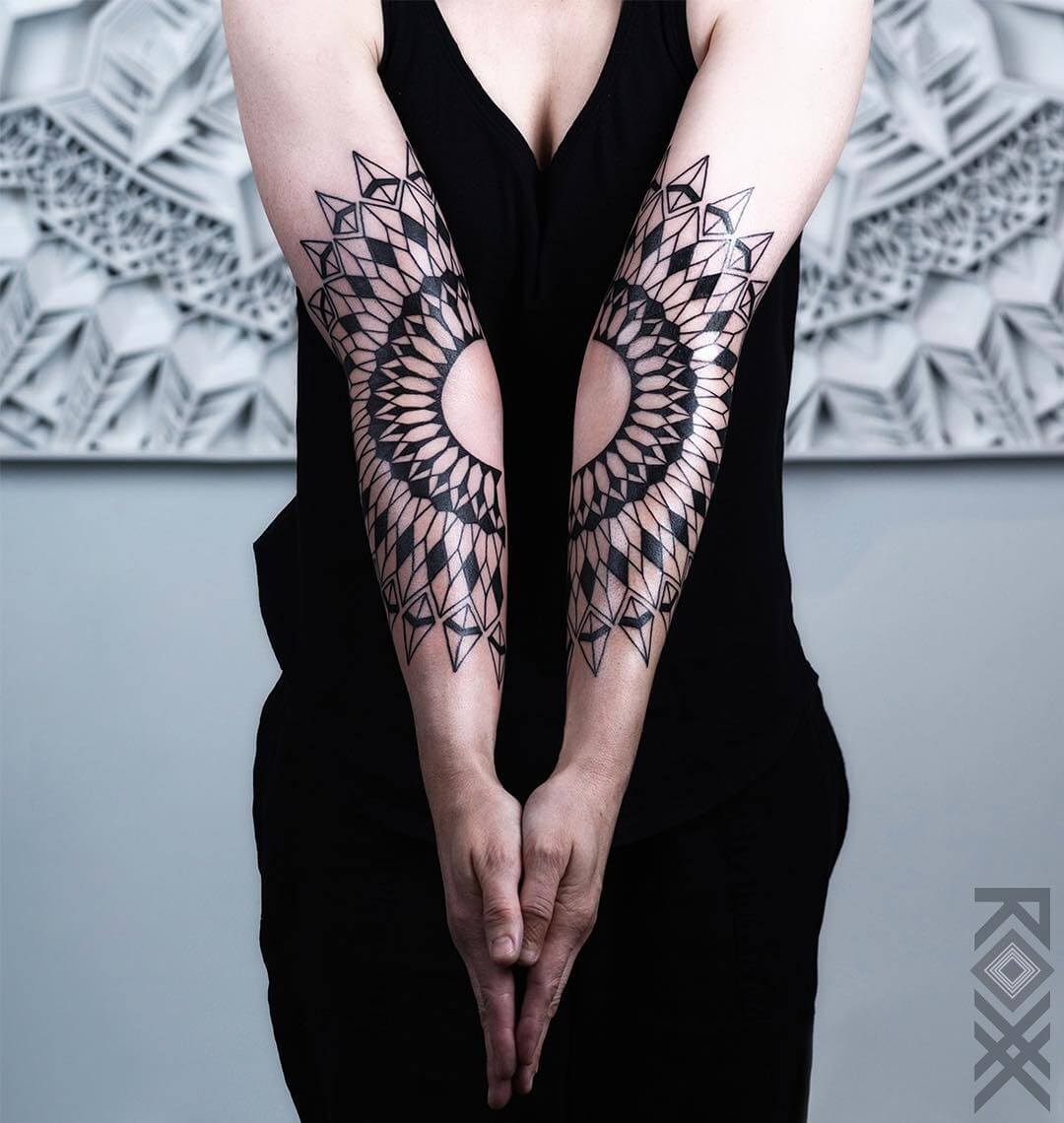 ornamental blackwork tattoo