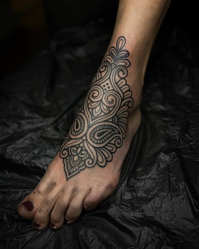 ornamental foot tattoo