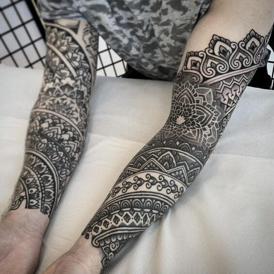 ornamental geometric tattoo ideas