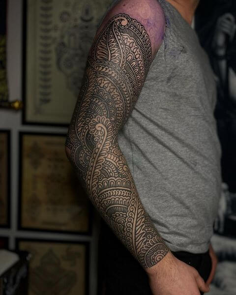 ornamental tattoos sleeve design