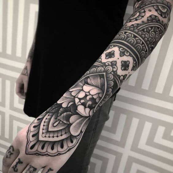 ornamental wrist tattoo