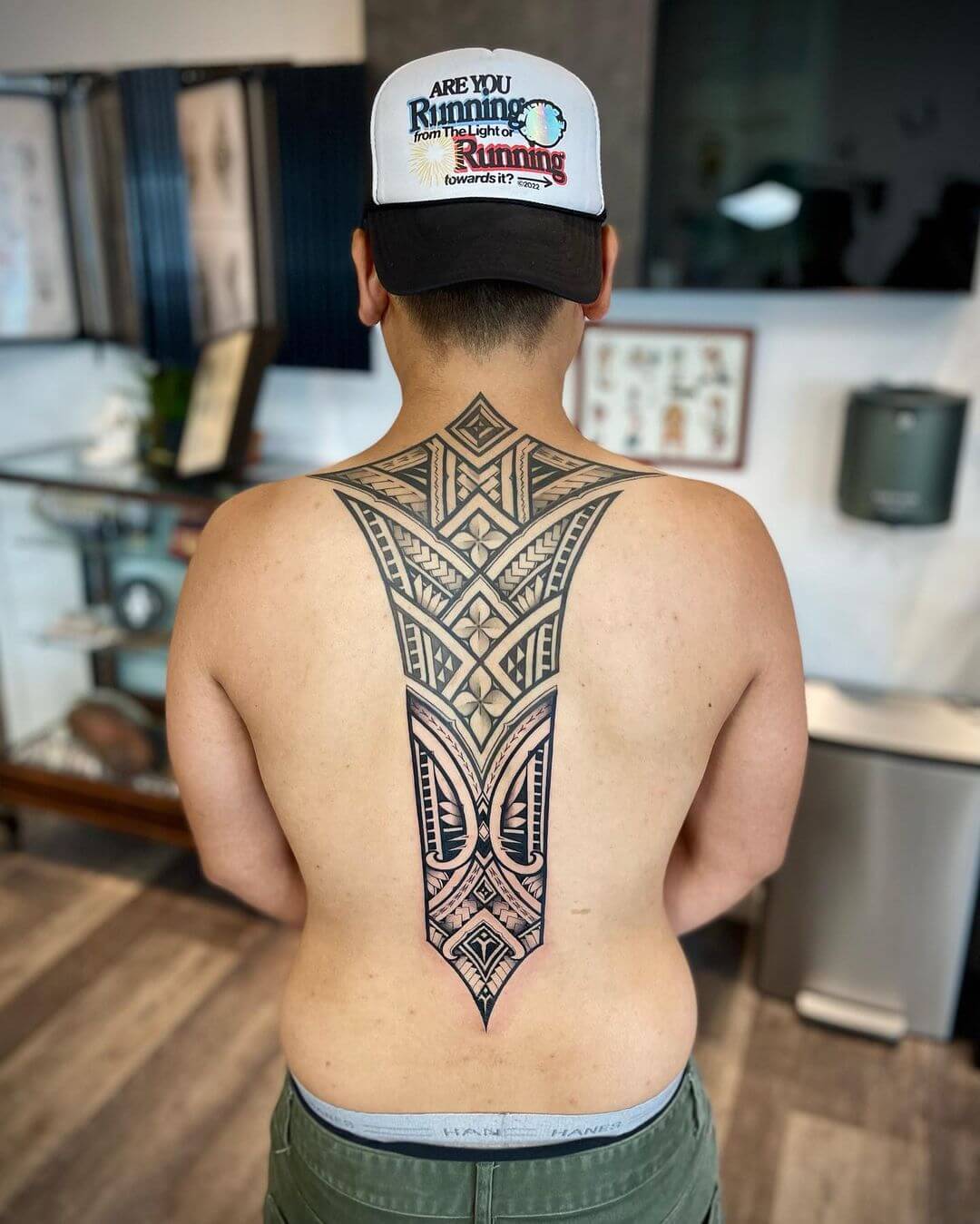 polynesian tribal tattoo back