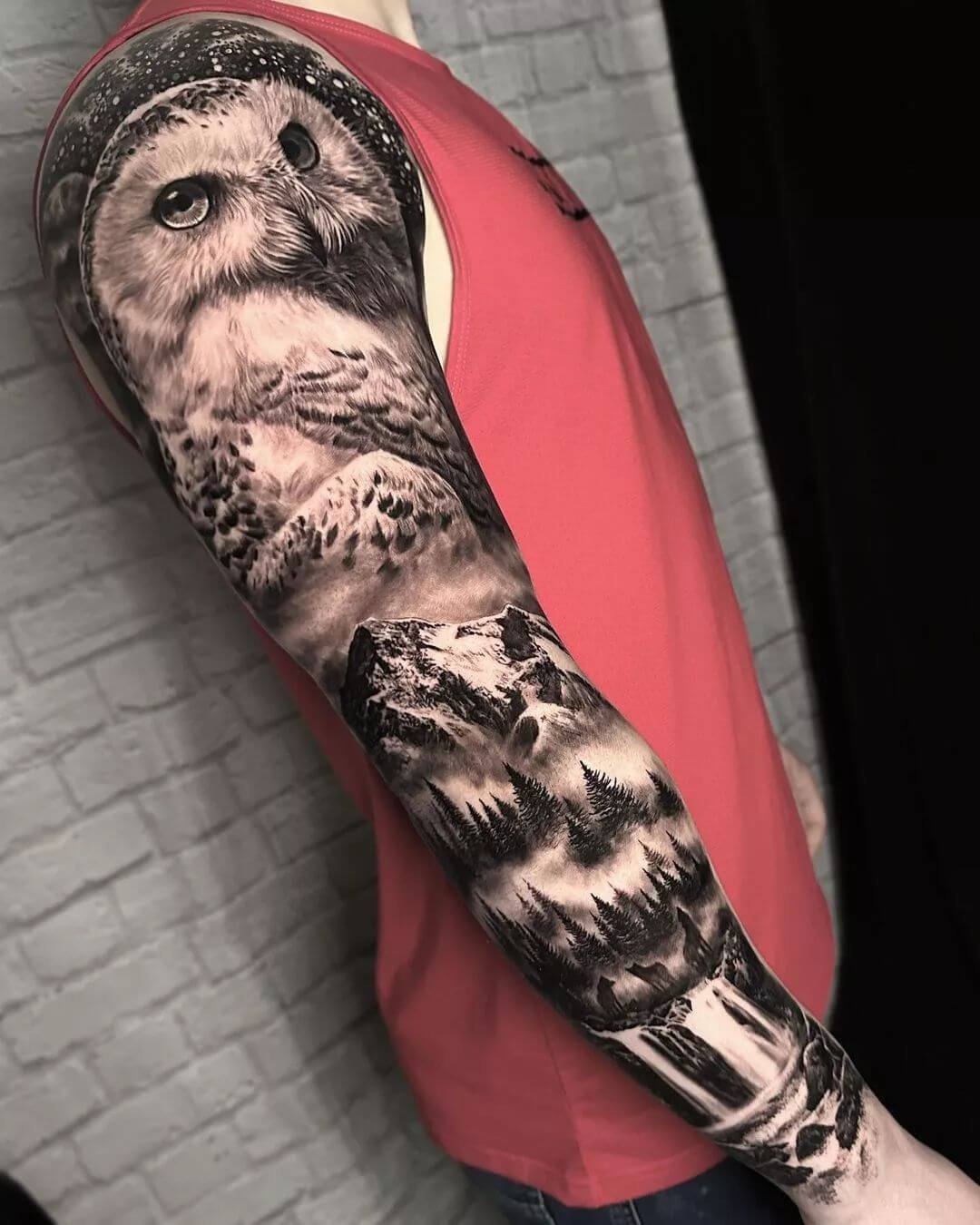 realism tattoo sleeve ideas black and grey