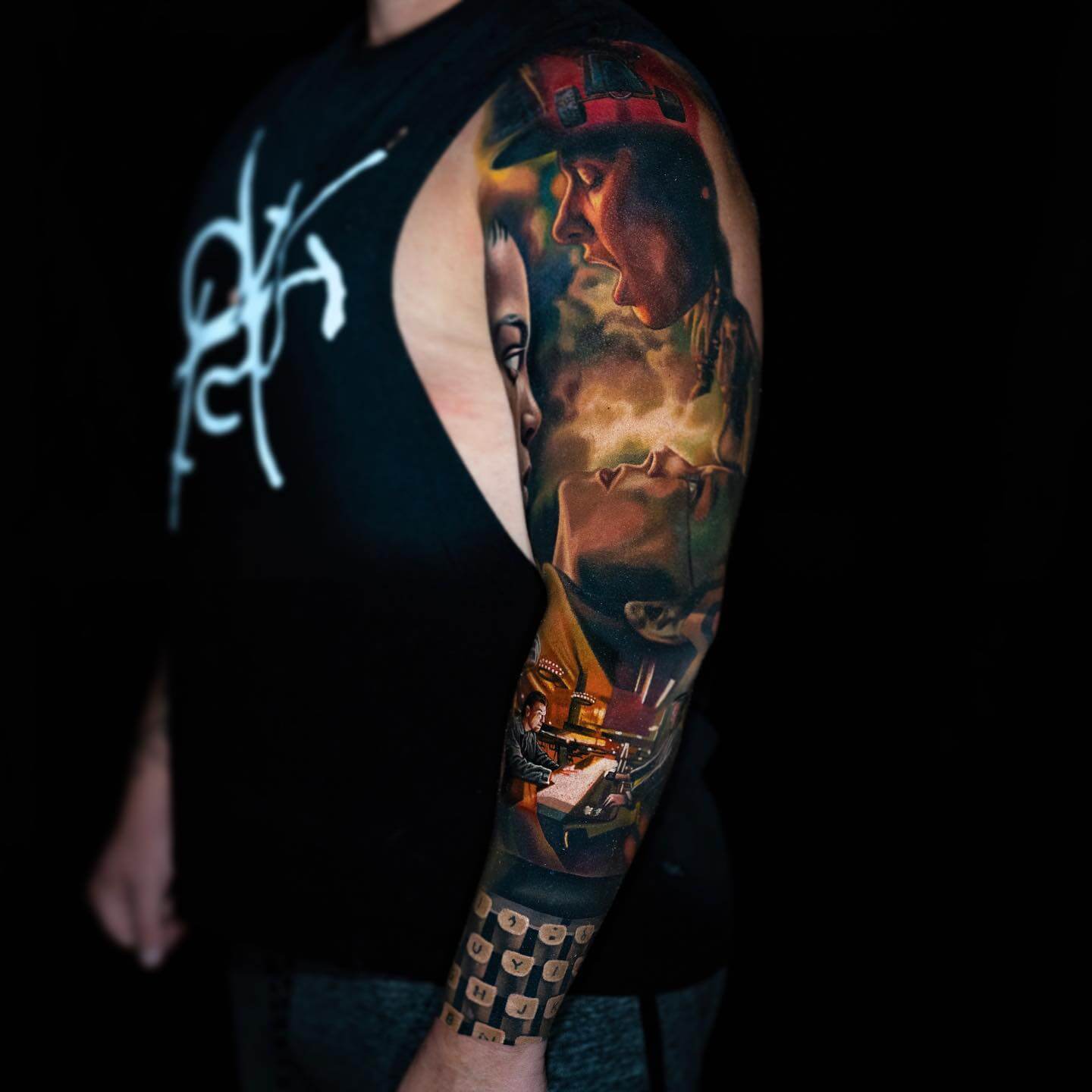 realism tattoo sleeve ideas color