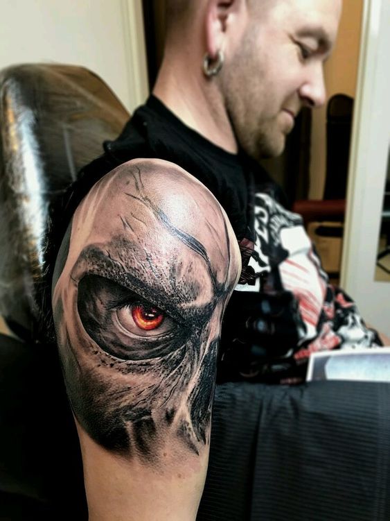 realistic evil eye tattoo