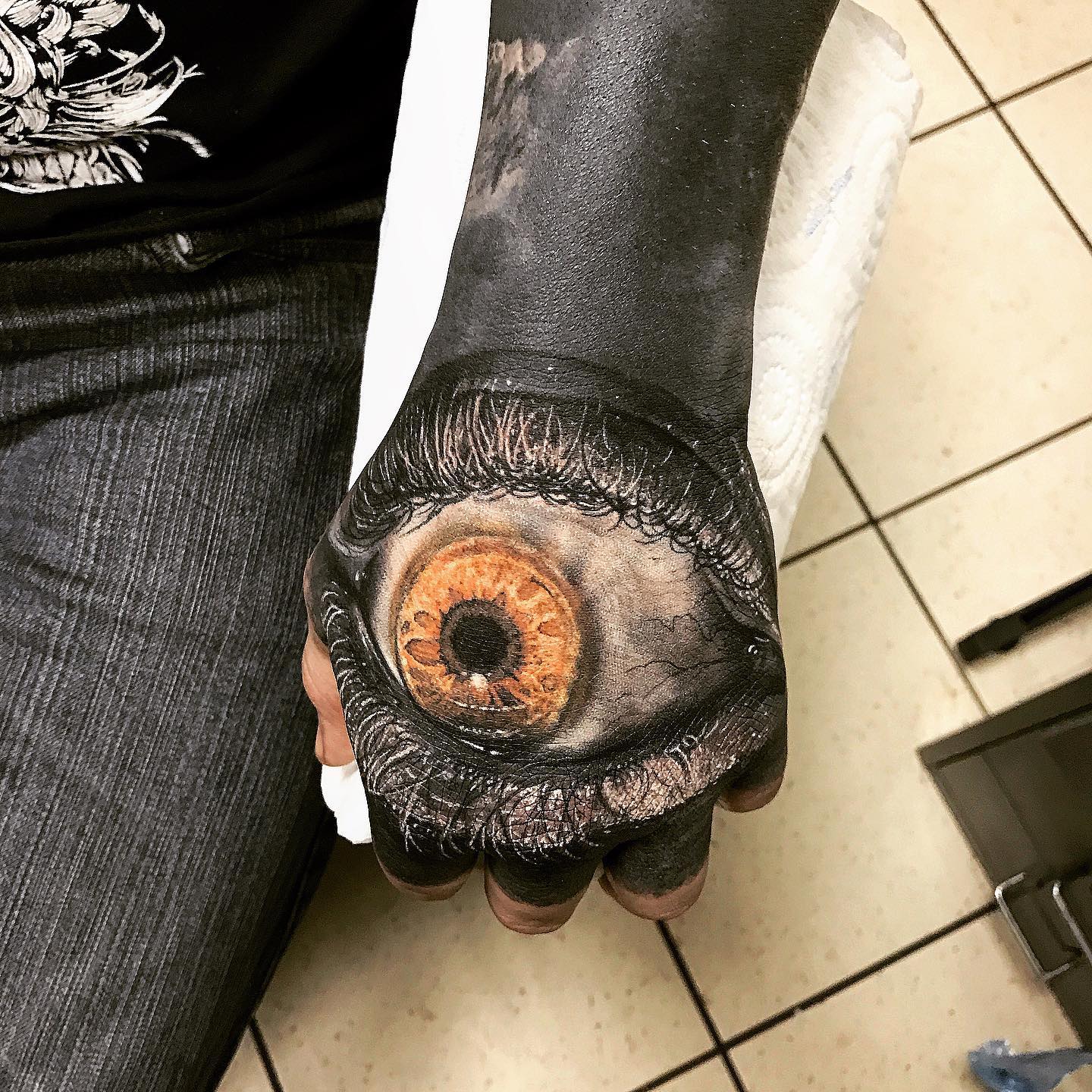 realistic tattoo eye on arm