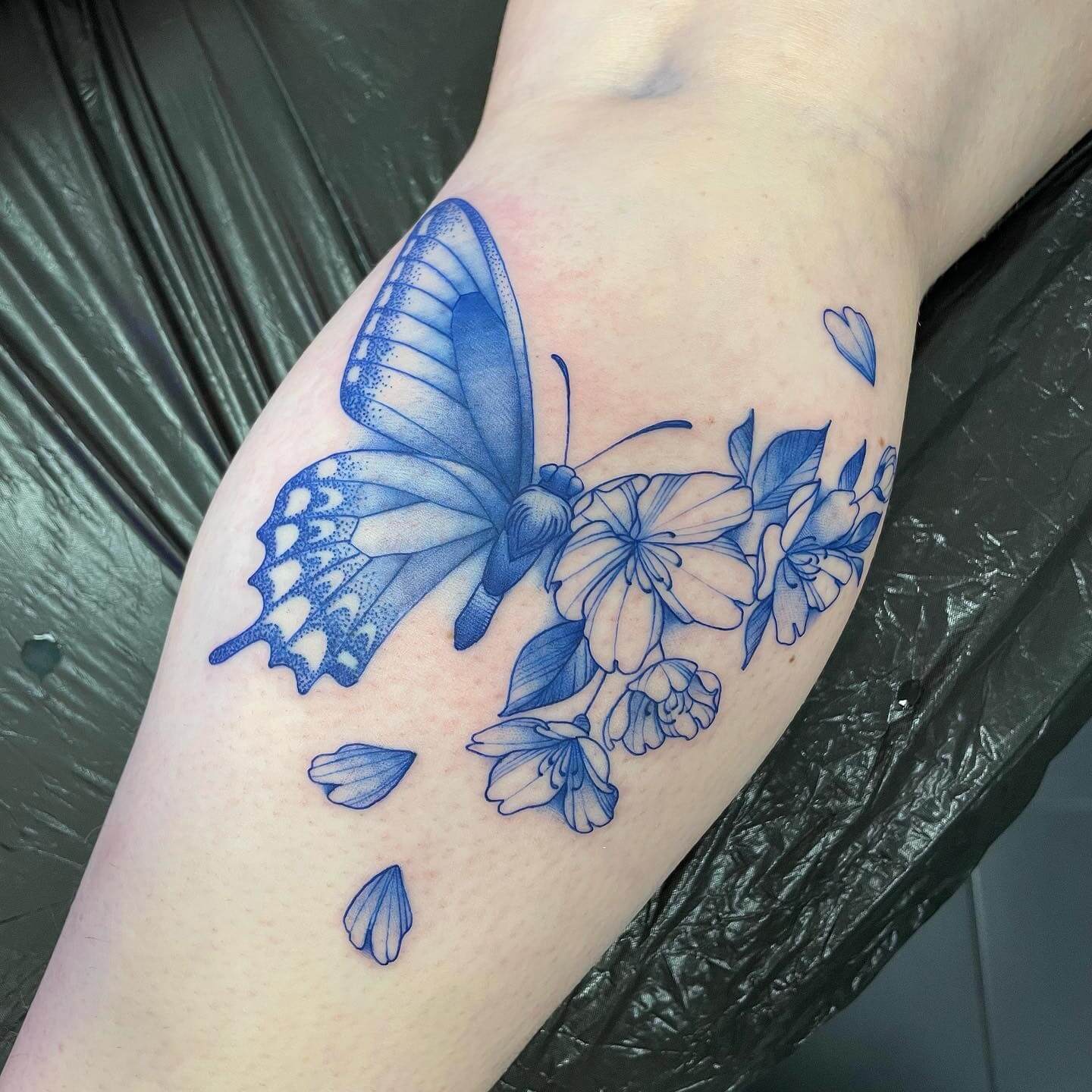 royal blue butterfly tattoo