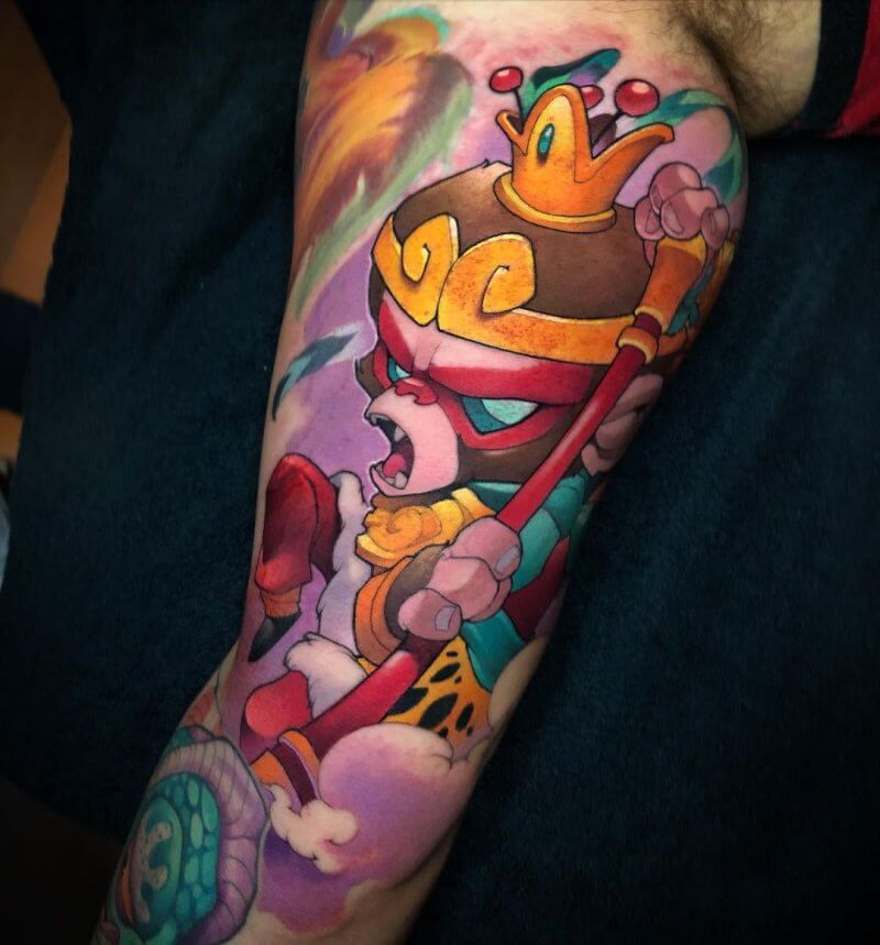 new school tattoo style portrait