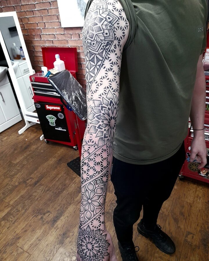 tattoo geometric sleeve