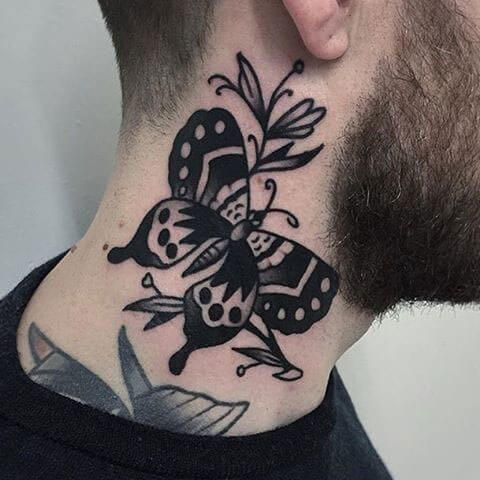 tattoo neck butterfly