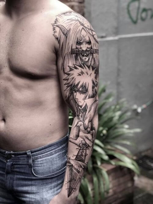 TOP Anime Tattoo Ideas A Guide For Anime Fans In 2023 Tattoo Sleeve Ideas Anime For Men 500x667