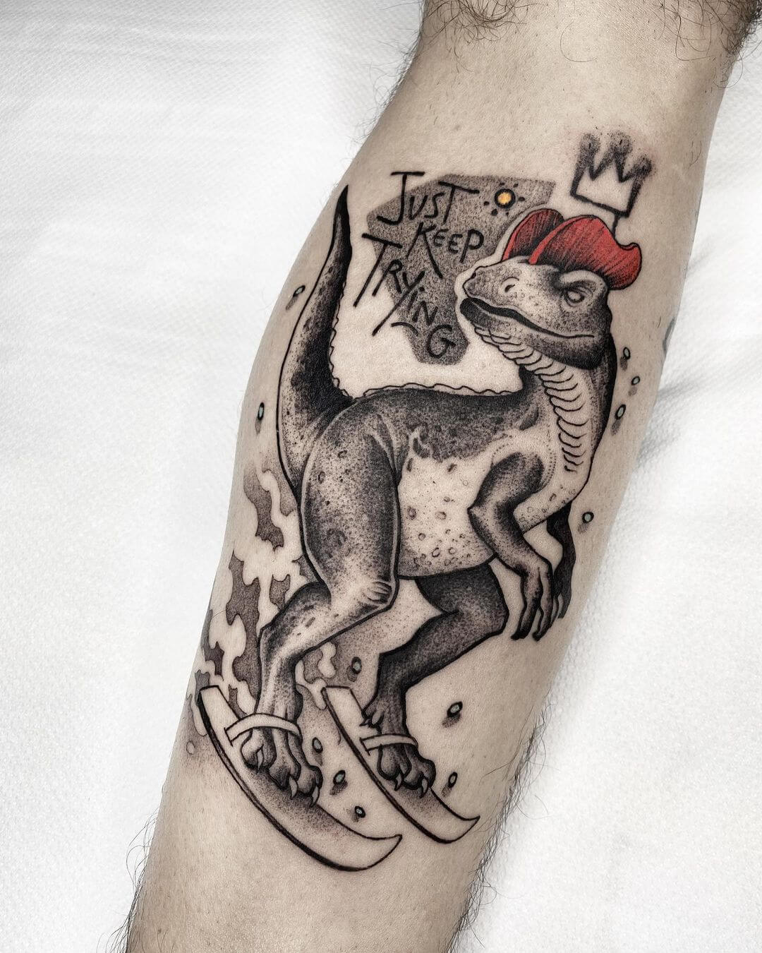 tattoo surrealism Dinosaur