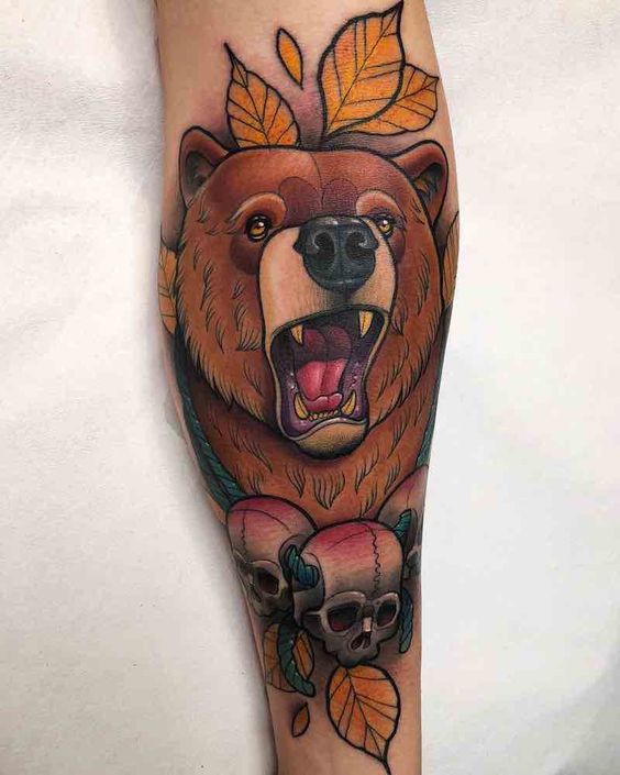 traditional bear tattoo design