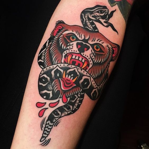 traditional bear tattoos ideas