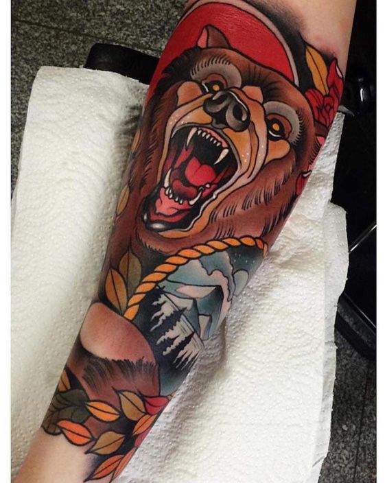 traditional bears tattoo