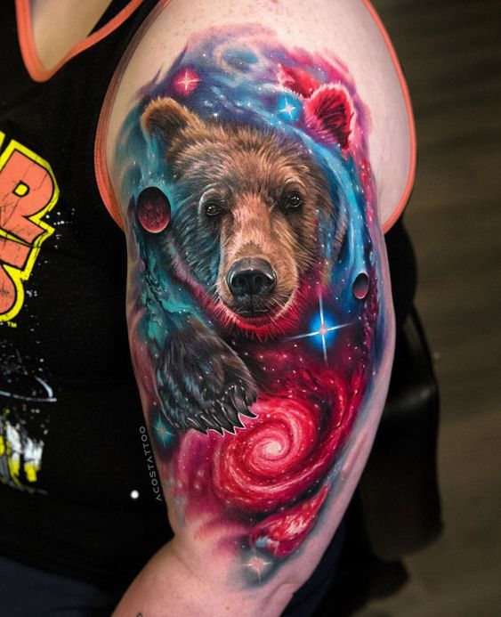 watercolor bear tattoo ideas