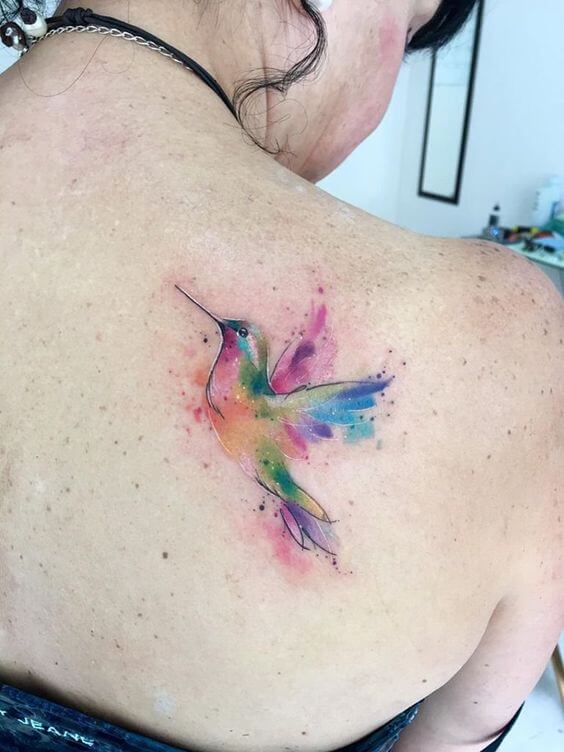watercolor bird tattoo.