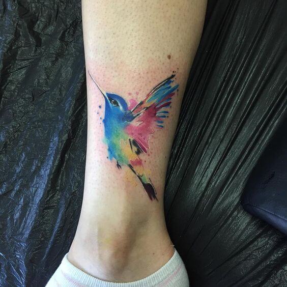 watercolor tattoo hummingbird.